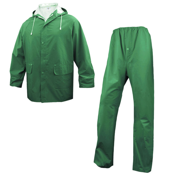Delta Plus EN304 PVC Waterproof Rainsuit Trousers and Jacket Set Green