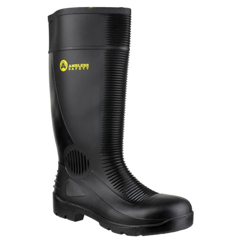 Amblers FS100 S5 SRA Black PVC Steel Toe Cap Safety Wellington Boots Wellies