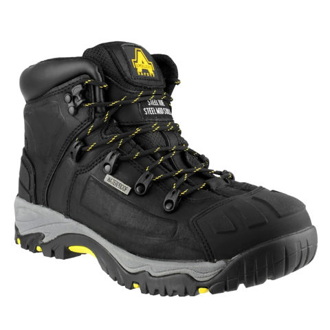 Amblers FS32 S3 SRC Black Heavy Duty 100% Waterproof Steel Toe Cap Safety Boots