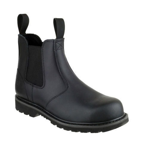 Amblers FS5 SBP SRA Black Mens Steel Toe Cap Chelsea Dealer Safety Boots