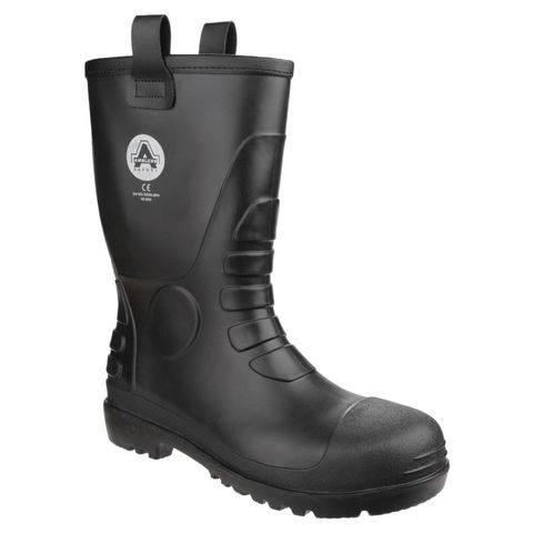 Amblers FS90 S5 Black PVC Thermal Steel Toe Cap Safety Rigger Wellington Boots