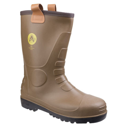 Amblers FS95 S5 Brown PVC Thermal Steel Toe Cap Safety Rigger Wellington Boots