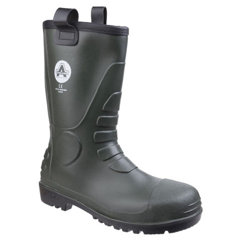 Amblers FS97 S5 Green PVC Thermal Steel Toe Cap Safety Rigger Wellington Boots