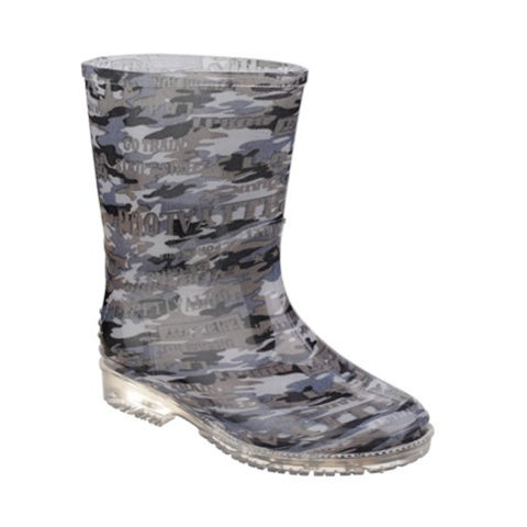 Cotswold Grey Camo Kids Childrens PVC Wellington Boots Wellies Rain Boots