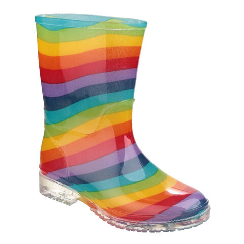 Cotswold Rainbow Kids Childrens PVC Wellington Boots Girls Wellies Rain Boots