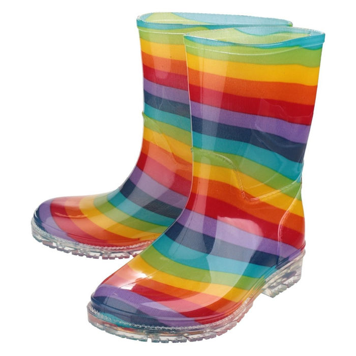 Cotswold Rainbow Kids Children's PVC Wellington Boots Girls Wellies Left