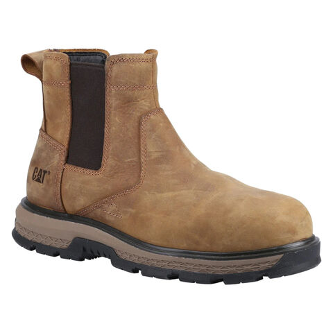 Caterpillar CAT Exposition S3 Brown Steel Toe Cap Safety Chelsea Dealer Boots