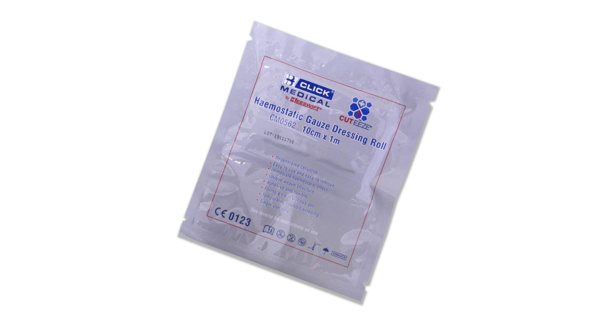 Beeswift CutEeze CM0562 Haemostatic Wound Gauze Dressing 10cmx1m