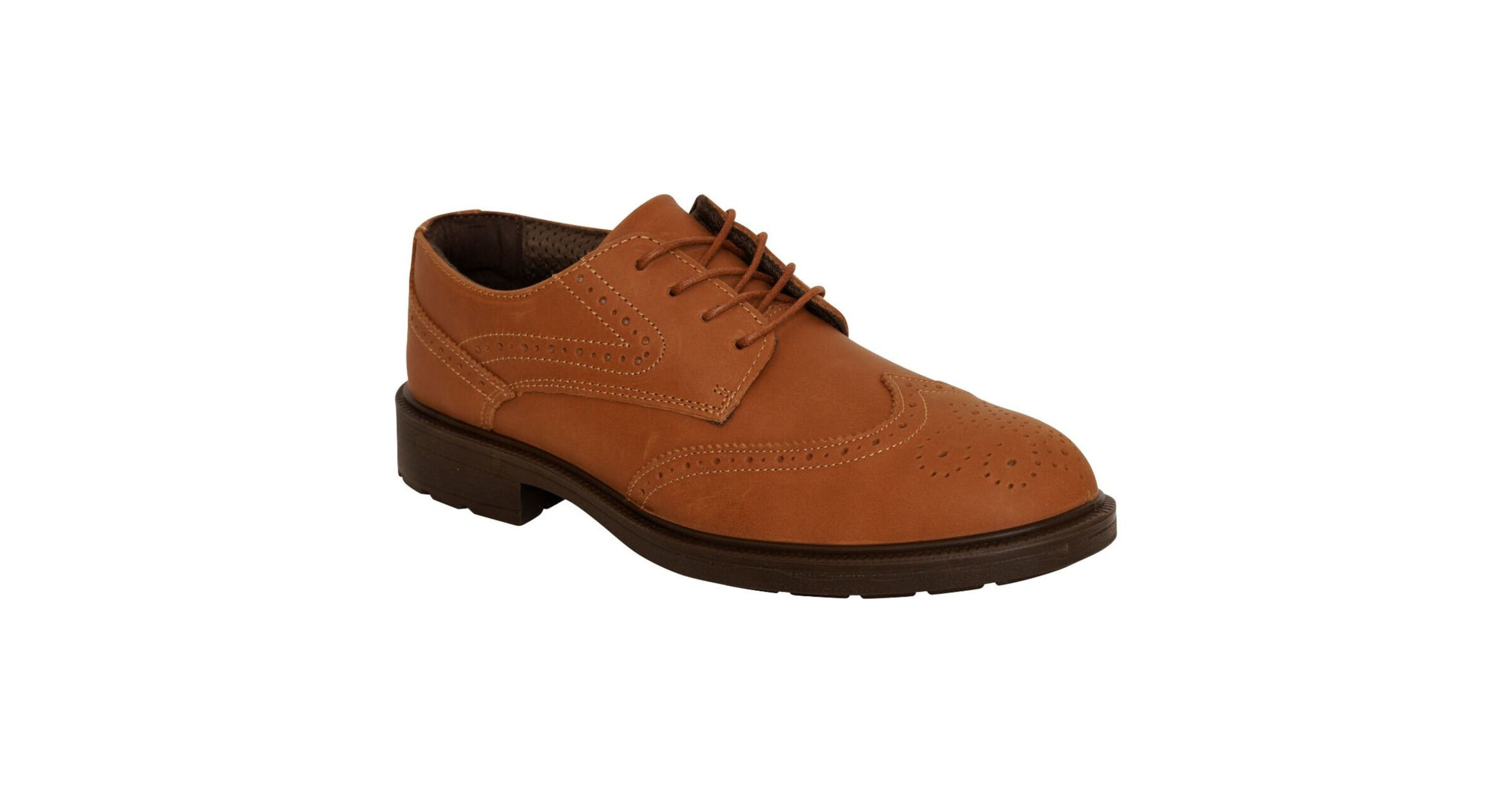 Steel toe shop cap brogues brown