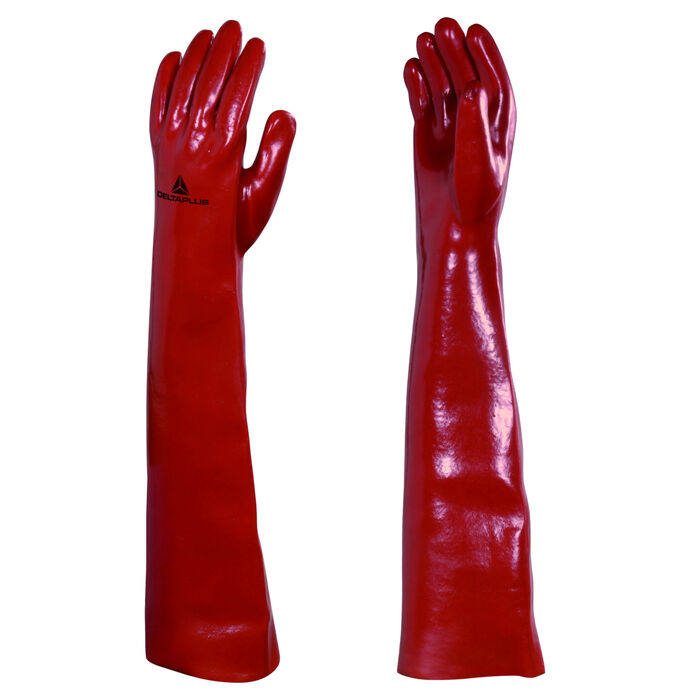 Delta Plus BASF PVCC600 60cm 24" Red Chemical PVC Gauntlets Gloves