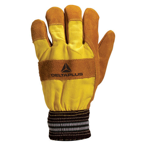 Delta Plus DF132 Brown Warm Lined Leather Rigger Work Gloves Docker