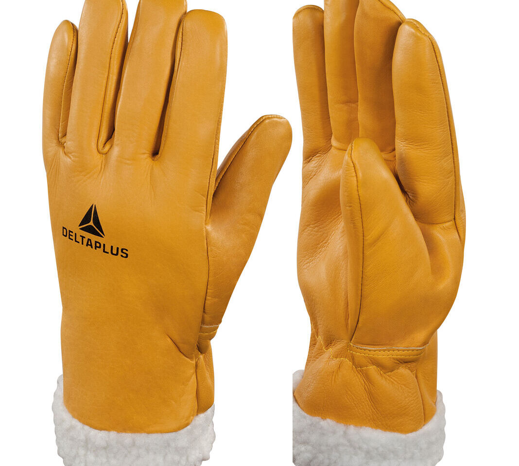 Delta Plus FBF15 Fur Lined Leather Winter Thermal Ski Work Gloves