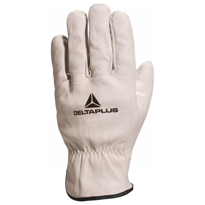 Delta Plus FBN49 Grey Full Grain Leather Top Quality Safety Work Gloves