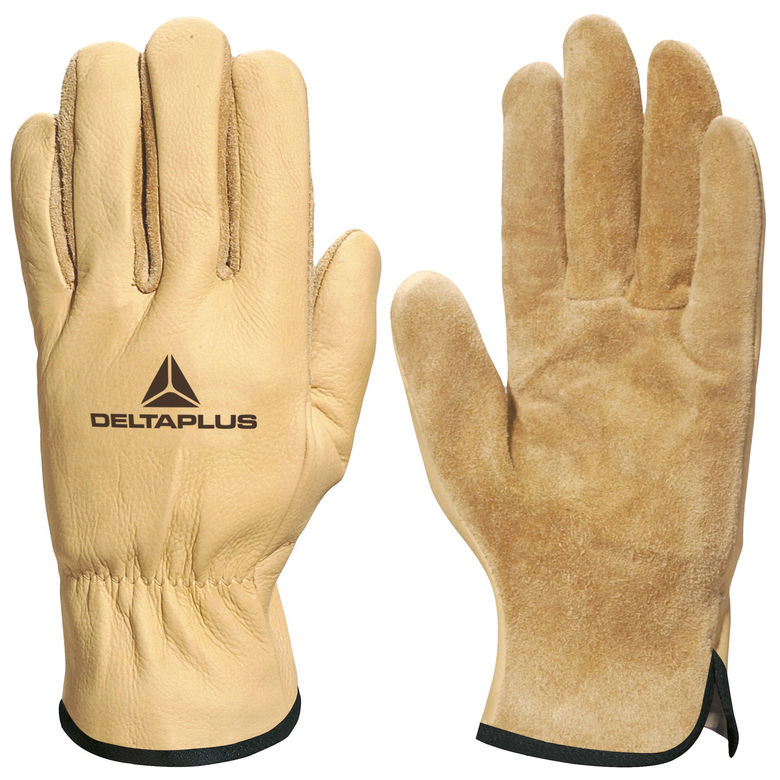 Delta Plus FB149 Yellow High Quality Full Grain Leather Work Gloves