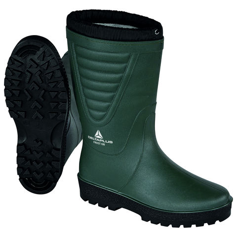 Delta Plus Frost Green Fur Lined Cold Work Thermal Wellington Boots Wellies