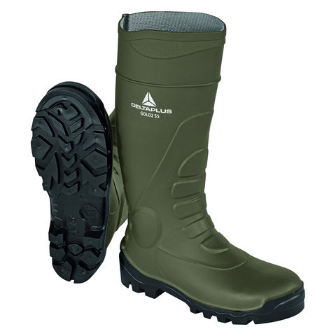 Delta Plus Gold S5 Premium Green Waterproof Steel Toe Wellington Boots Wellies PPE