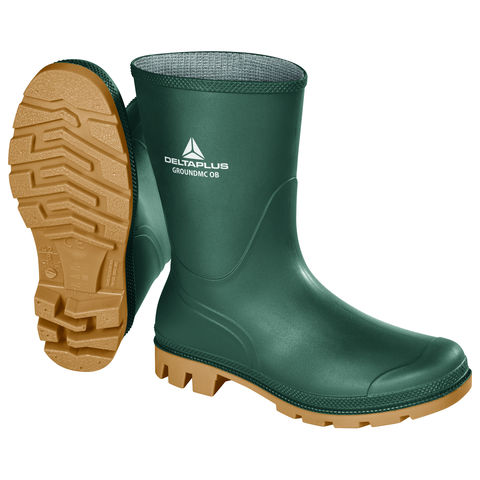 Delta Plus Ground MC Green PVC Half Height Wellington Boots Calf Short Wellies
