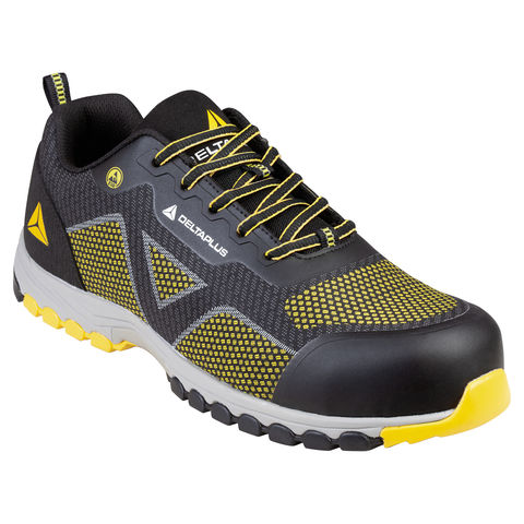 Delta Plus Memphis Black Yellow S1P SRC ESD Metal Free Composite Safety Trainers