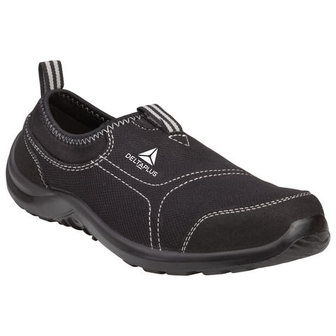 Delta Plus Miami Black S1P Canvas Slip On Steel Toe Safety Trainers Shoes