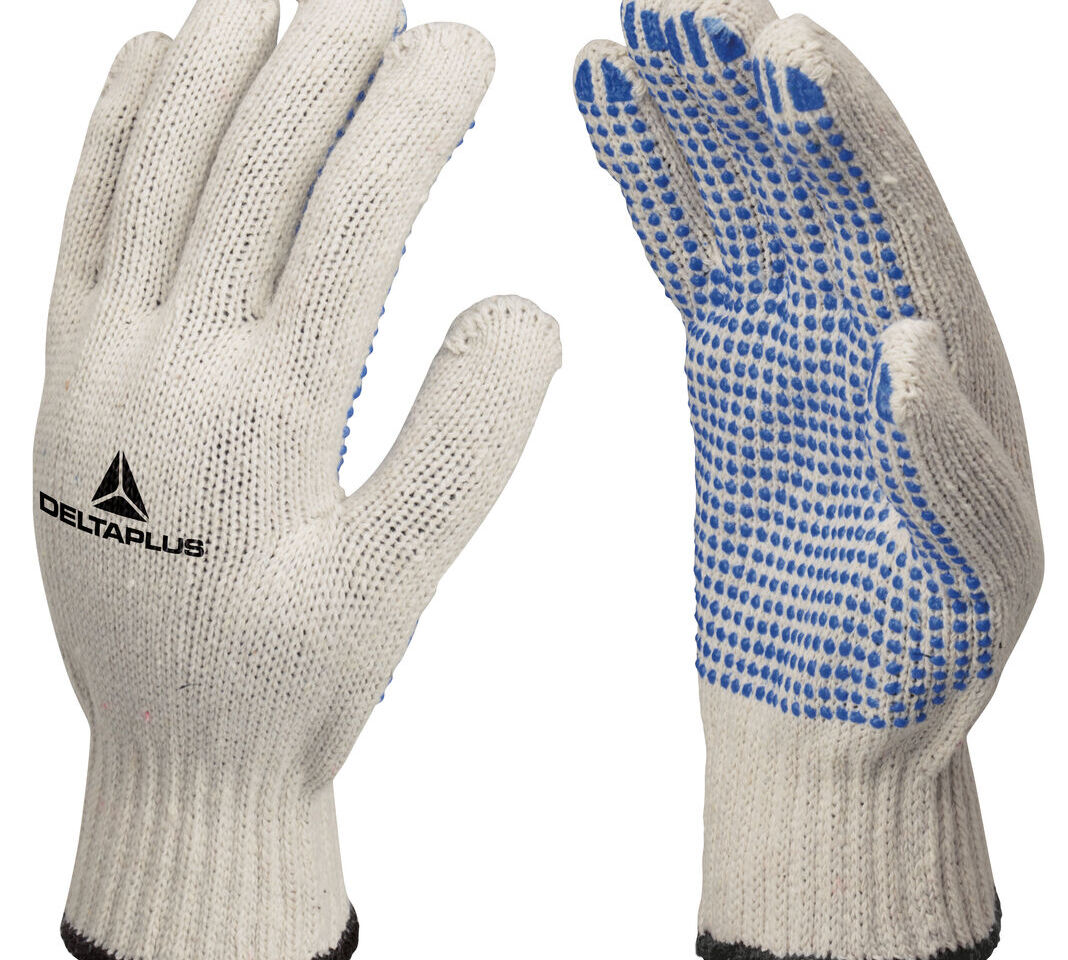 Delta Plus TP169 White Cotton Safety Work Gloves With PVC Dots Gripper