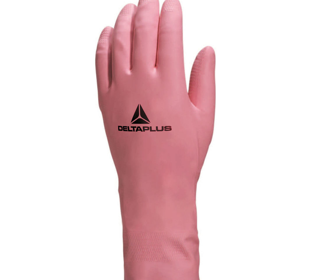 Delta Plus VE210 Zephir 210 Pink Household Latex Rubber Gloves