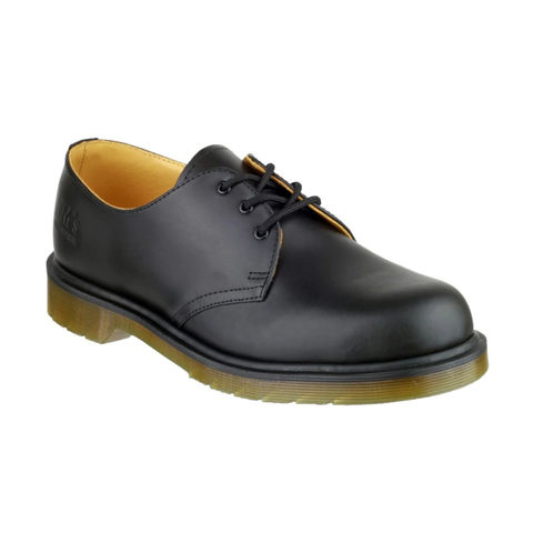 Dr Martens B8249 Classic Black Leather Lace Up Slip Resistant Shoes