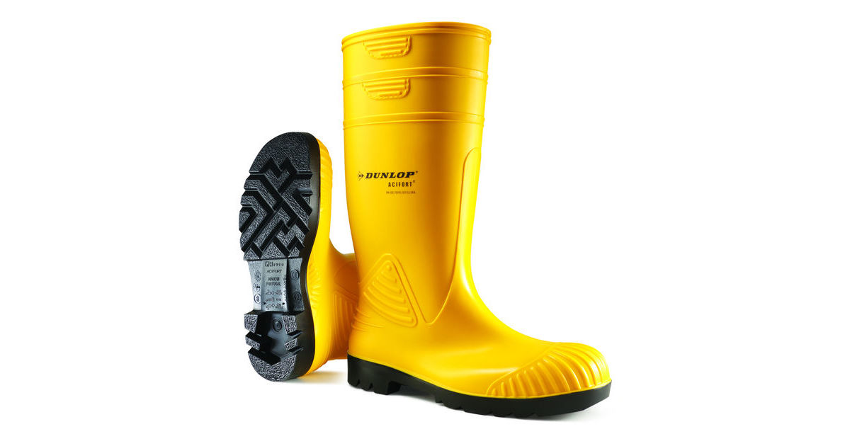 Dunlop Acifort Yellow Full Safety Steel Toe Cap Wellington Boots