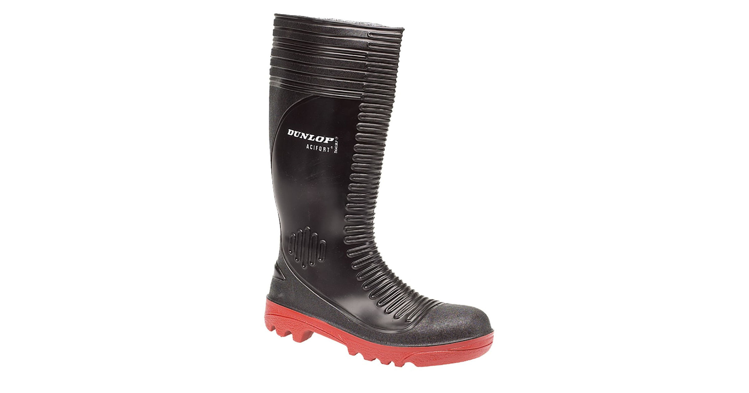 Dunlop Acifort Ribbed Black Full Safety Steel Toe Cap Wellington Boots
