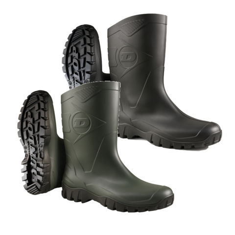 Dunlop Dee Calf Short Half Length Quality PVC Rubber Wellington Boots Wellies