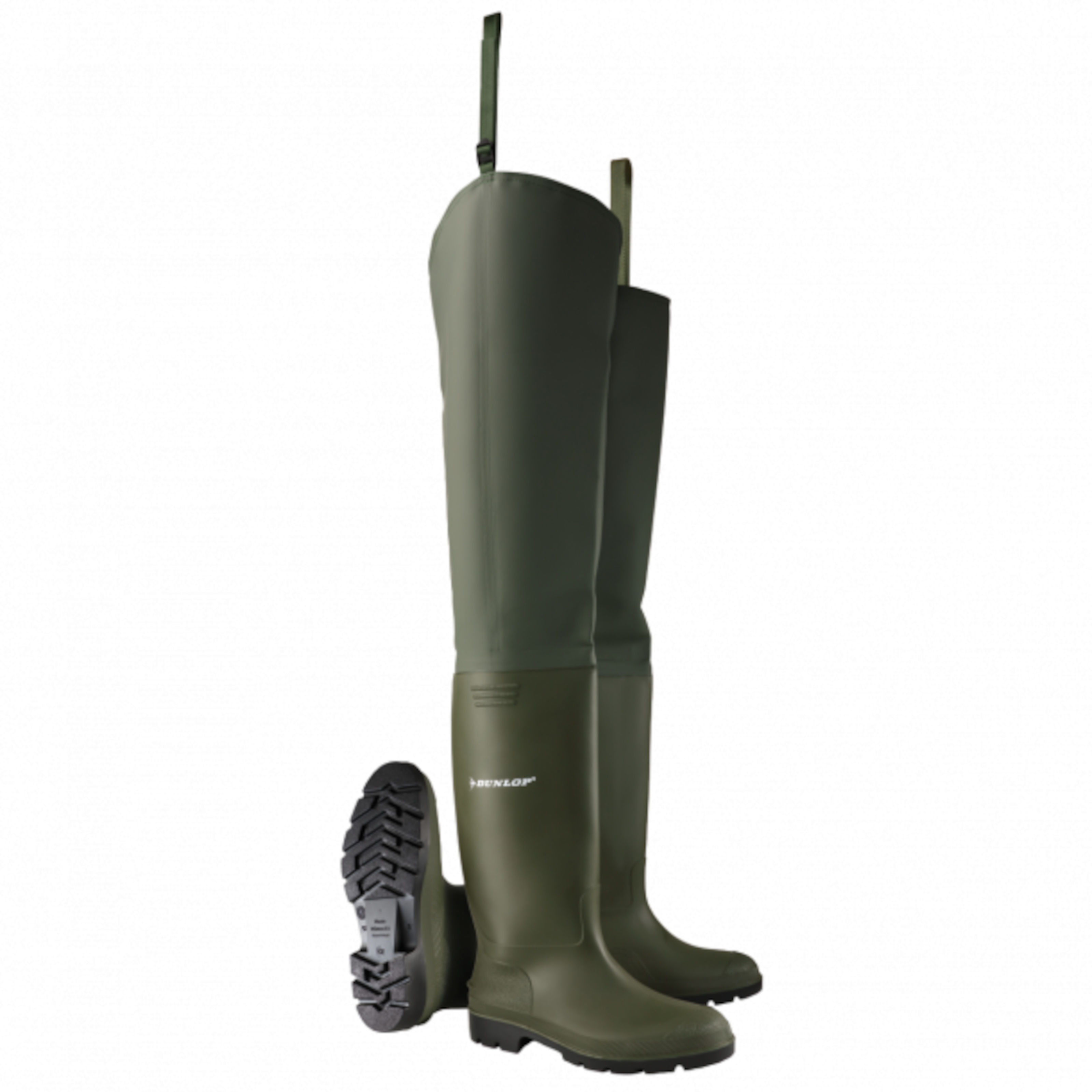Dunlop Pricemastor Green Waterproof Thigh High Fishing Waders
