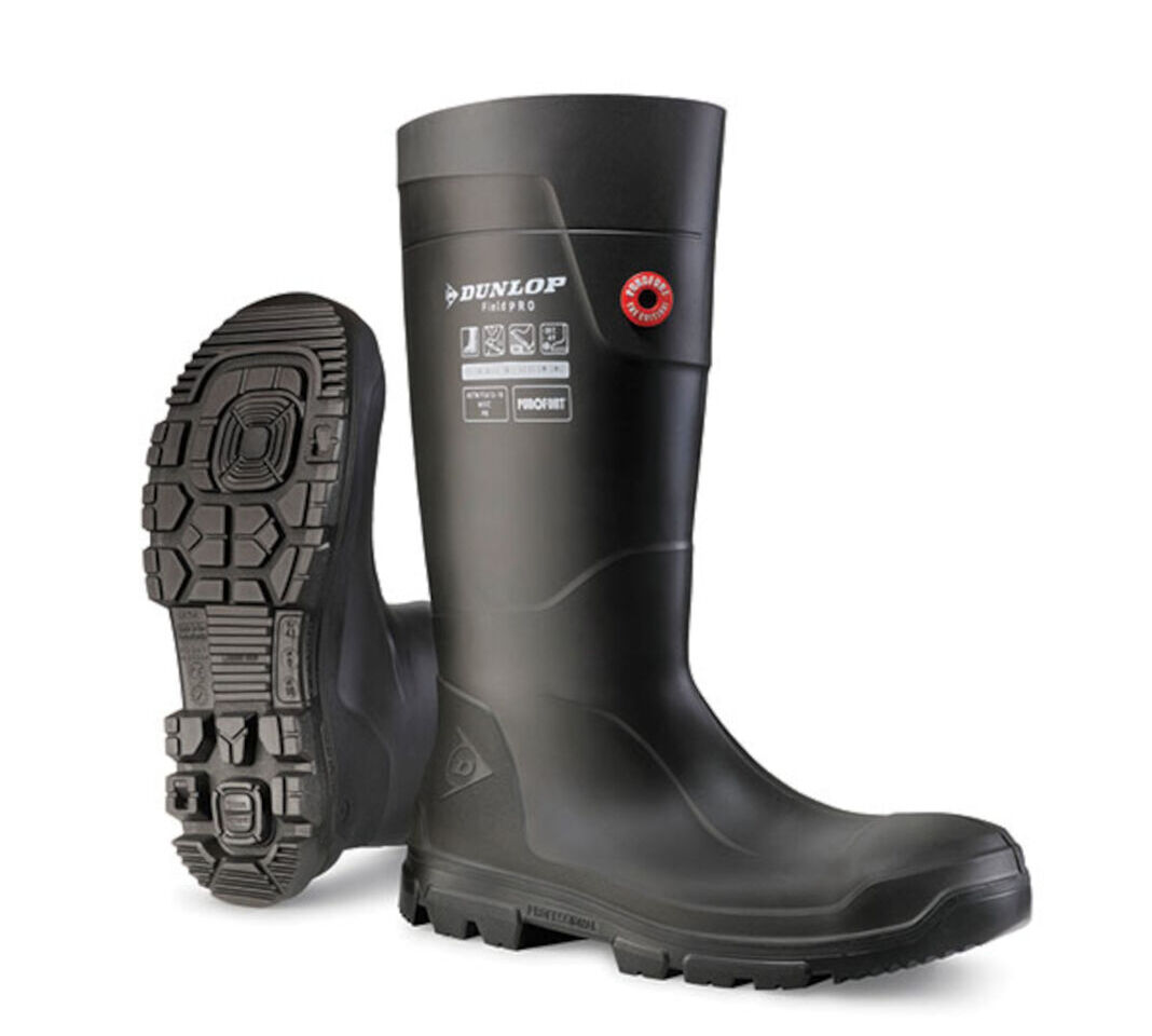 Dunlop Purofort Field Pro Black Foamed PU Steel Toe Cap Safety Wellington Boots