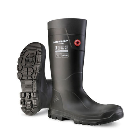 Dunlop Purofort Field Pro Black Foamed PU Steel Toe Cap Safety Wellington Boots