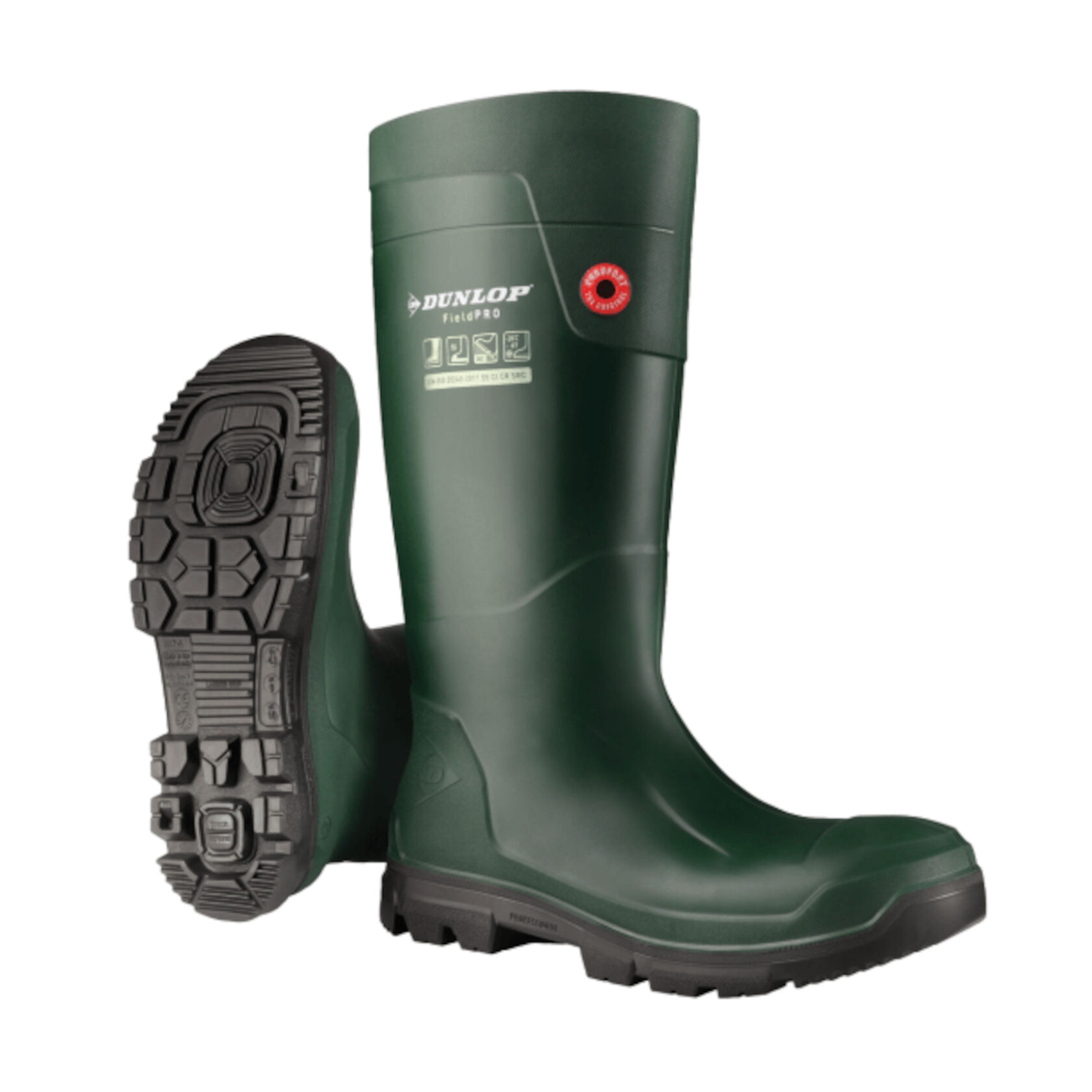 Dunlop Purofort Field Pro Green Steel Toe Cap Safety Wellington Boots