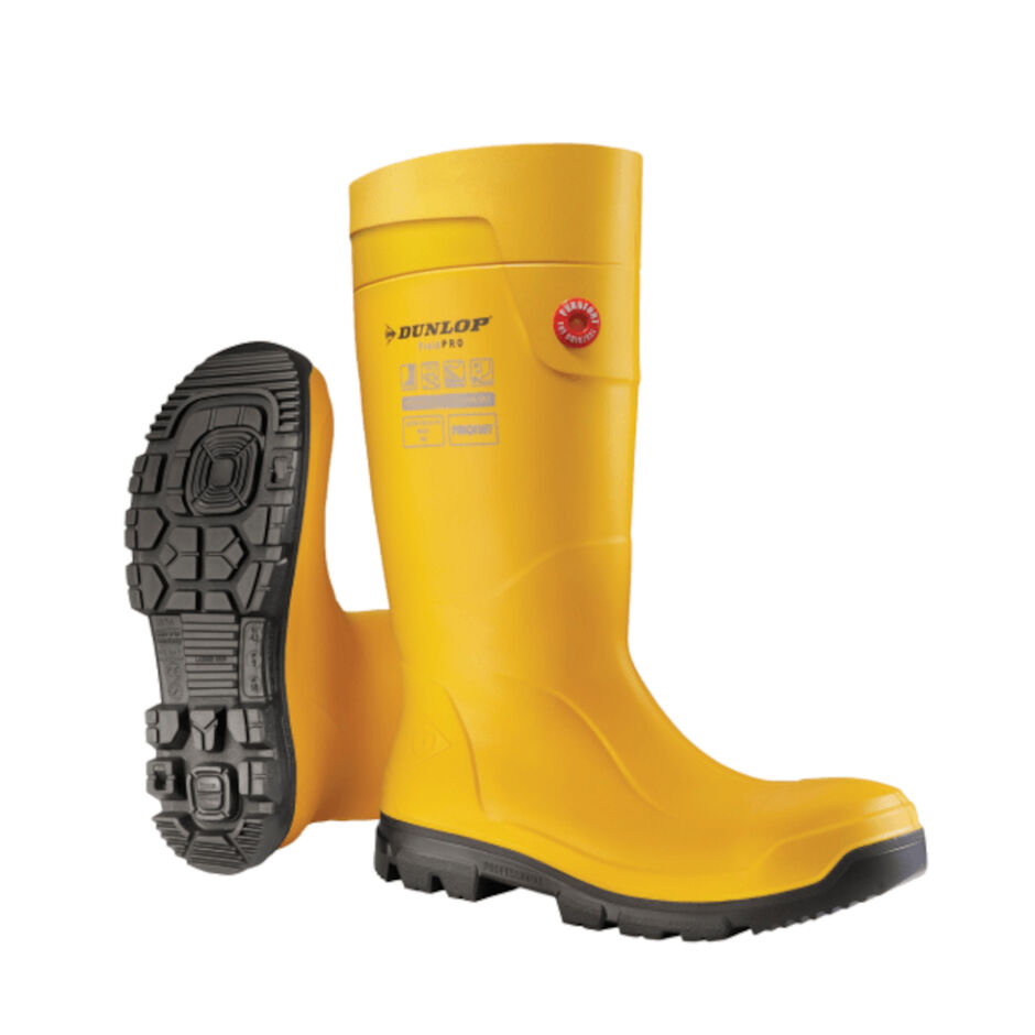 Dunlop Purofort Field Pro Yellow Steel Toe Cap Safety Wellington Boots