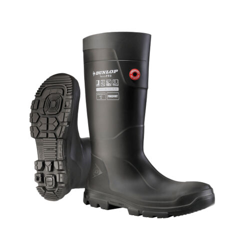Dunlop Purofort Terrapro Black Foamed PU Steel Toe Cap Safety Wellington Boots