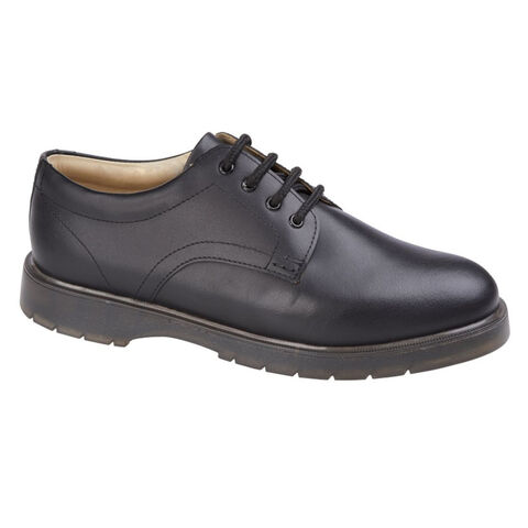 Grafters M181A Mens Black Leather Formal Air Cushion Cadet Parade Uniform Shoes
