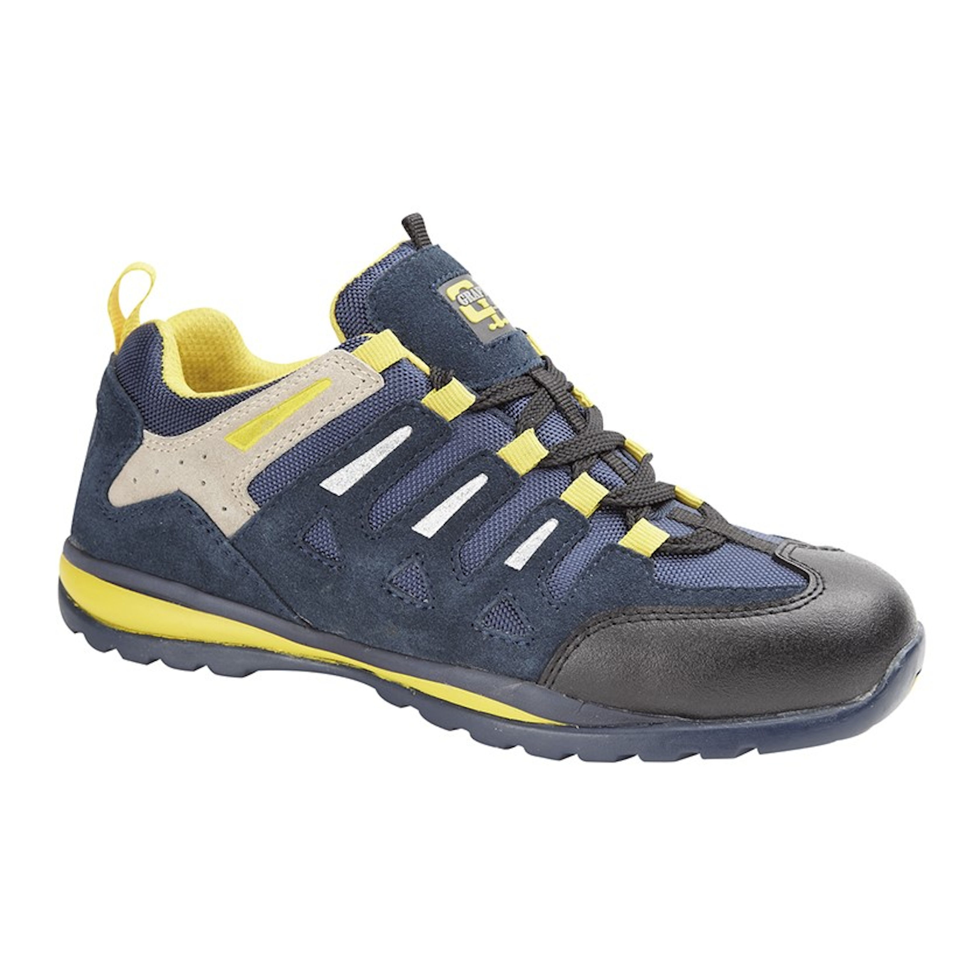 Grafters Mens Womens Ladies Suede Leather Lace-Up Work Safety Trainers Navy Blue 