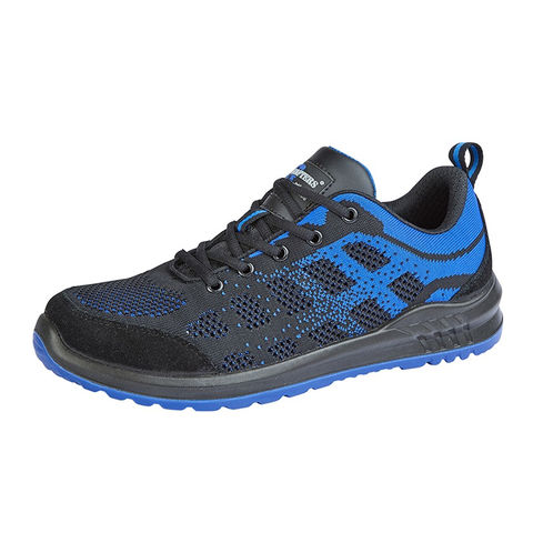 Grafters M219A S1 SRA Blue Black Steel Toe Cap Flyknit Sports Safety Trainers