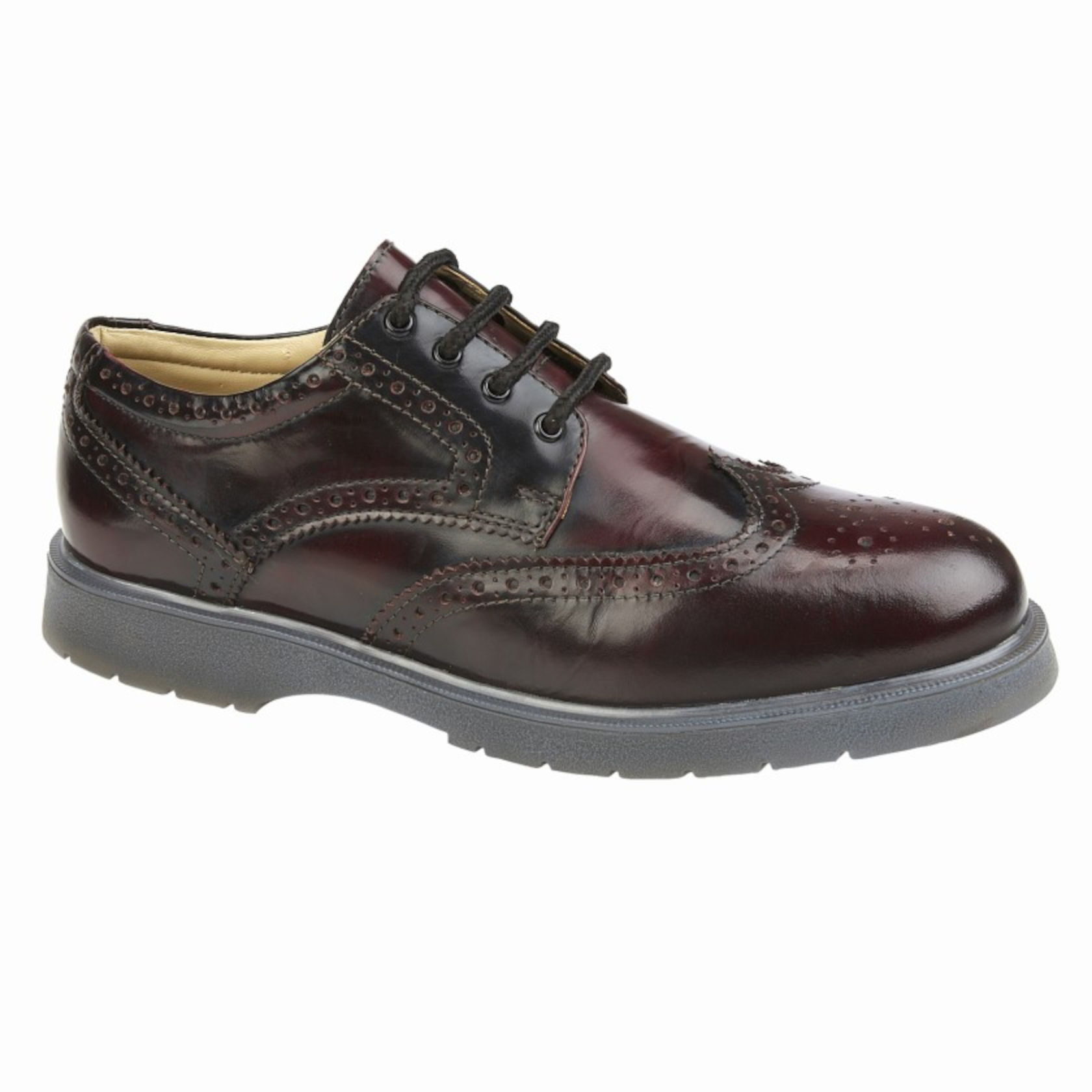 Grafters M282BD Oxblood Burgundy High Shine Brogue Gibson Shoes