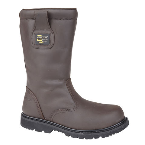 Grafters M376B SB Brown Leather Thermal Fur Lined Steel Toe Safety Rigger Boots