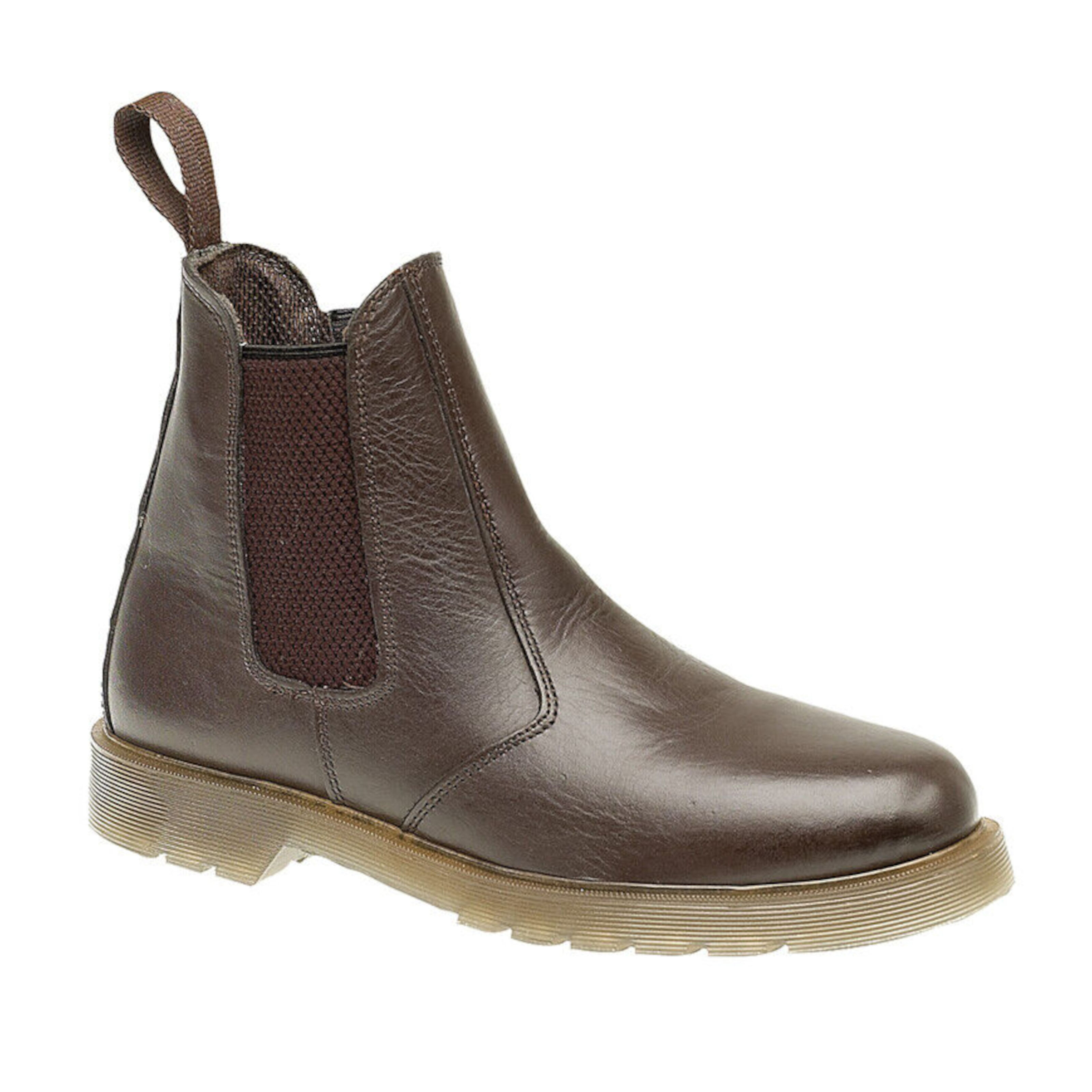 Mens brown leather pull clearance on boots