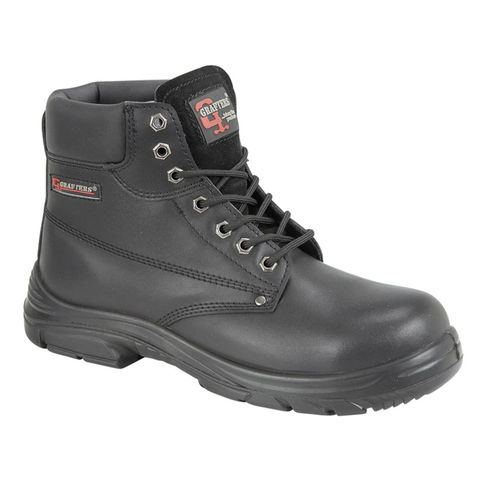 Grafters M9503A S1P SRC Black Steel Toe Cap EEEE Super Wide Fit Safety Boots