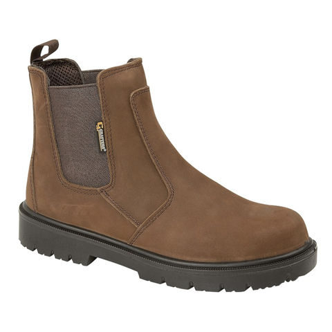 Grafters M9568B S3 SRC Brown Steel Toe Cap Chelsea Dealer Safety Boots