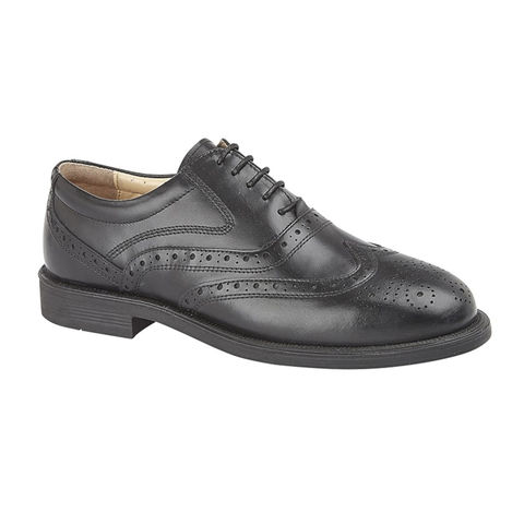 Grafters XM963A Mens Quality Black Leather Oxford Brogue Formal Uniform Shoes