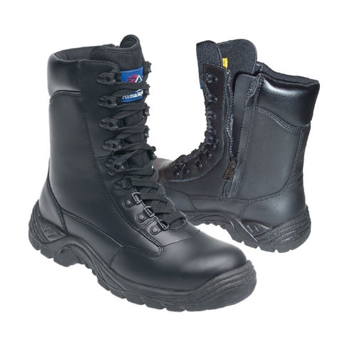 Himalayan 5060 S1P SRC Black Leather Steel Toe Cap High Leg Zip Up Safety Boots