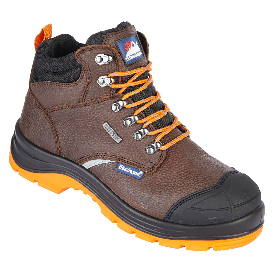 orange steel toe boots