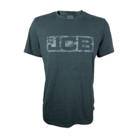 JCB Essential Mens Grey Logo Short Sleeve T-Shirt Work Tee Crew Neck Tee Shirt
