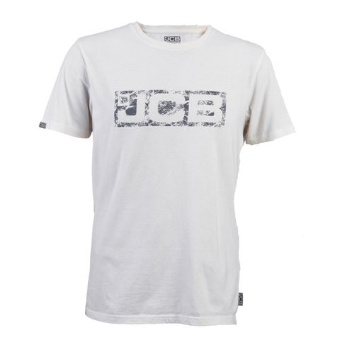 JCB Essential Mens White Logo Short Sleeve T-Shirt Work Tee Crew Neck Tee Shirt