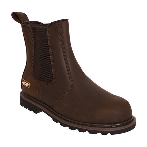JCB Farley S3 SRC HRO Brown Heavy Duty Steel Toe Cap Chelsea Dealer Safety Boots