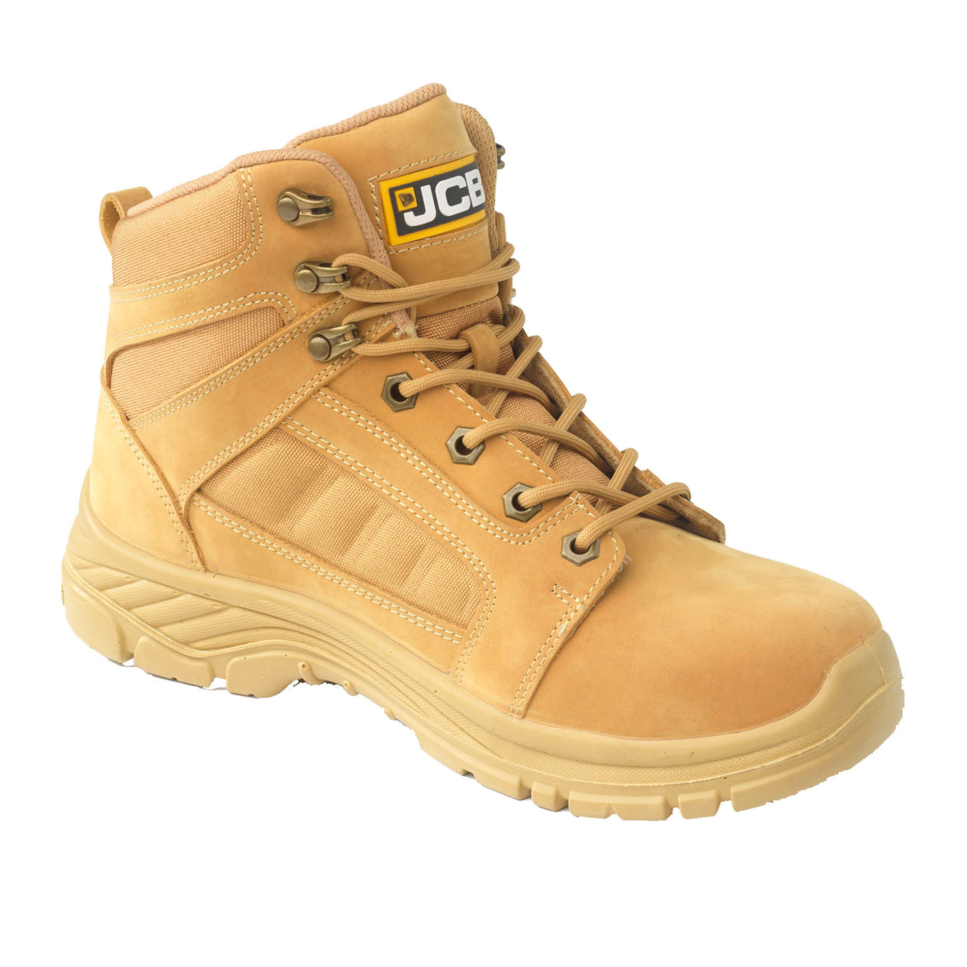 JCB Mens Fast Track Honey Leather Waterproof Steel Toe Cap Midsole Safety Boots 